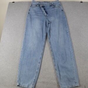 Collusion Jeans Womens 32/36 Tall x004 Dad Cross Button Fly Cotton Denim Blue